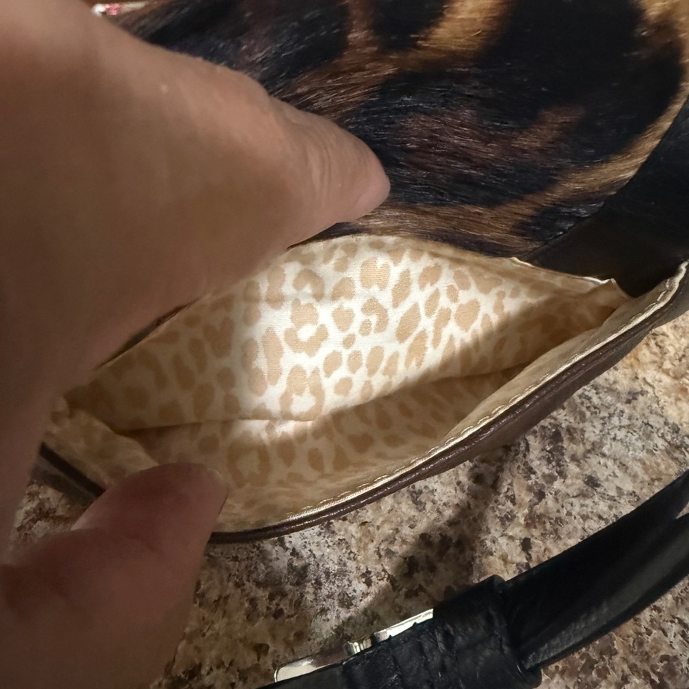 Brighton Brown and Gray Crossbody Bag with Leopard Print - Picture 9 of 11
